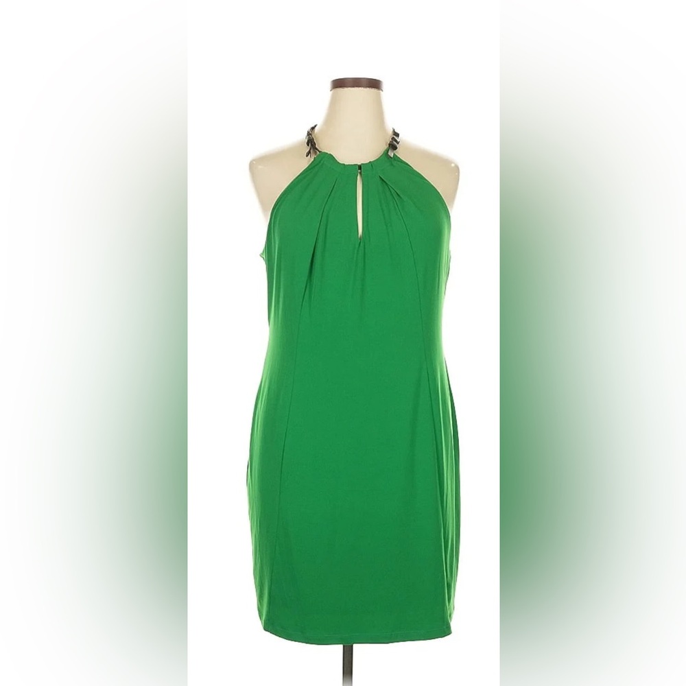 Worthington - Large Green Halter Dress - NWT!